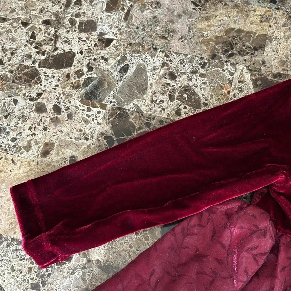 Perfectly Dressed Infant Girls Burgundy Red Lined Lace Overlay Formal Dress 24M